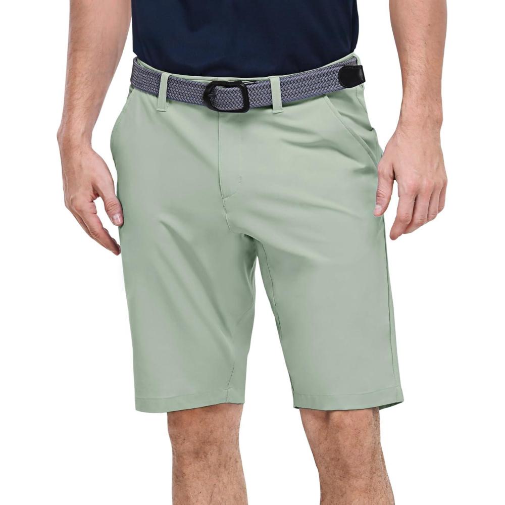 imageOutdoor Ventures Mens Golf Shorts 11 Inseam ClassicFit Flat Front Stretch Casual Shorts with Pockets Summer Hiking TravelIce Green