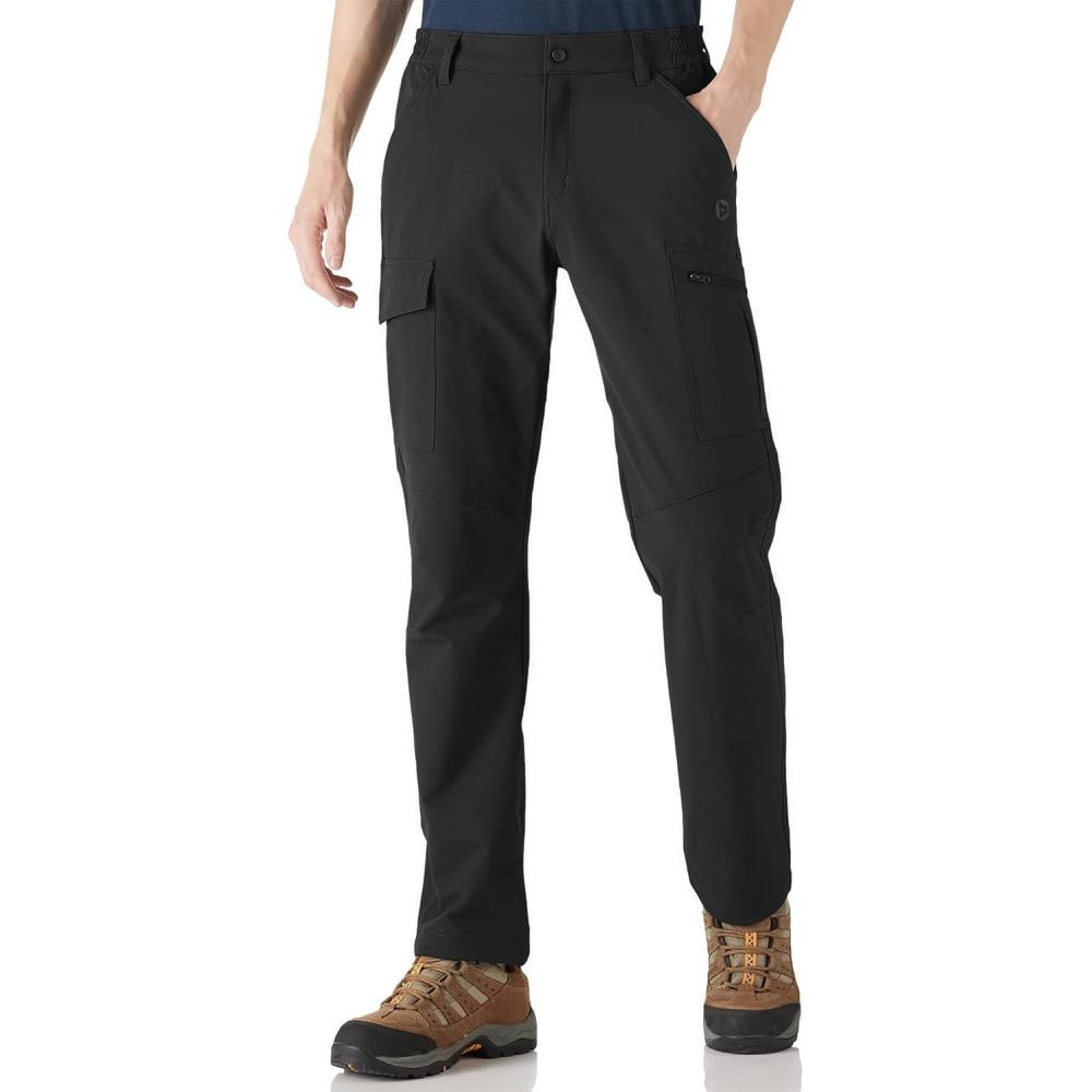 imageOutdoor Ventures Mens Hiking Pants Lightweight Water Resistant Cargo Work Pants Ripstop Outdoor Pants for Tactical TravelBlack Upgrade