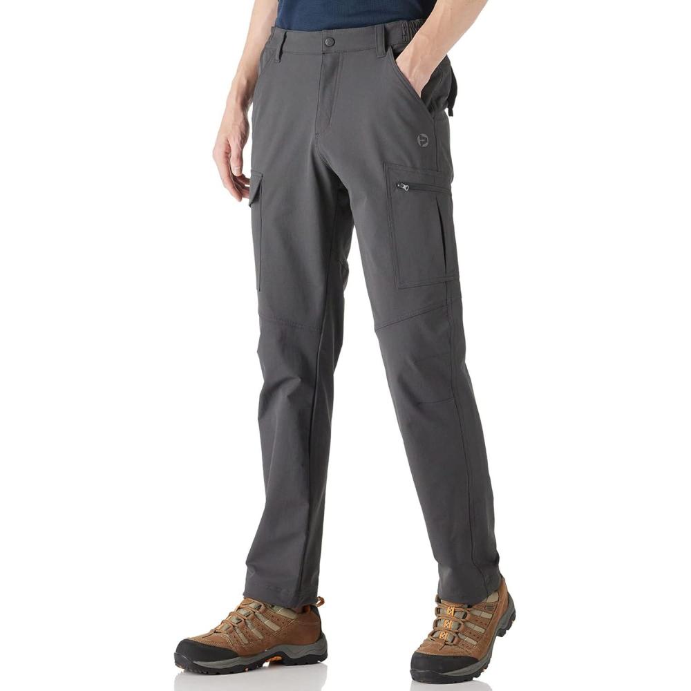 imageOutdoor Ventures Mens Hiking Pants Lightweight Water Resistant Cargo Work Pants Ripstop Outdoor Pants for Tactical TravelGrey Upgrade