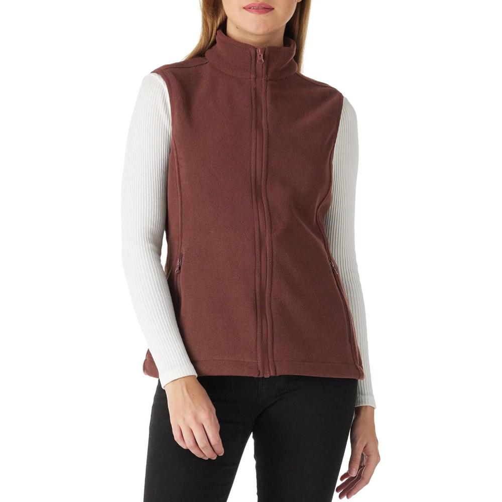 imageOutdoor Ventures Womens Polar Fleece Zip Vest Outerwear with PocketsWarm Sleeveless Coat Vest for Fall amp WinterCaramel