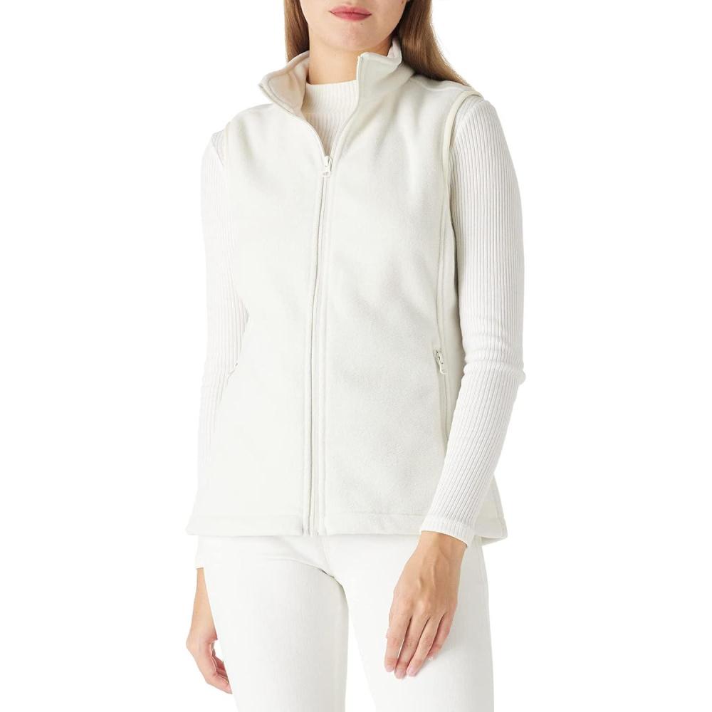 imageOutdoor Ventures Womens Polar Fleece Zip Vest Outerwear with PocketsWarm Sleeveless Coat Vest for Fall amp WinterIvory