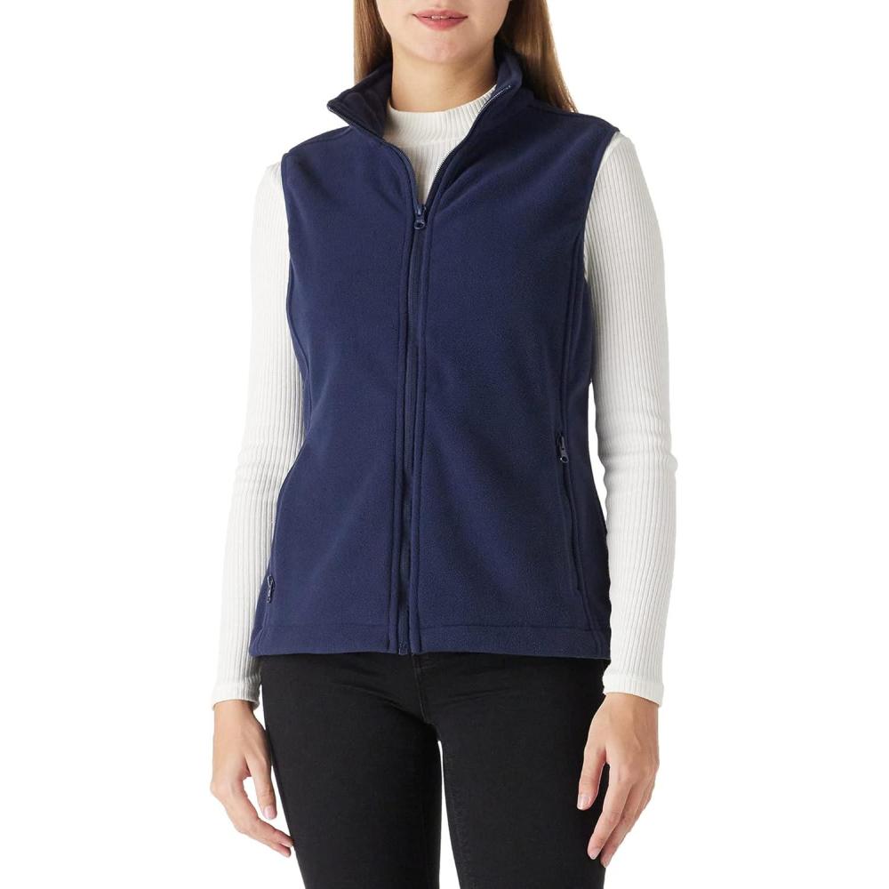 imageOutdoor Ventures Womens Polar Fleece Zip Vest Outerwear with PocketsWarm Sleeveless Coat Vest for Fall amp WinterTrue Navy