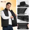 Outdoor Ventures Men’s Casual Outerwear Vest Lightweight Winter Zip Up Sleeveless Jacket for Hiking Travel Golf Running(Black)