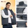 Outdoor Ventures Men’s Casual Outerwear Vest Lightweight Winter Zip Up Sleeveless Jacket for Hiking Travel Golf Running(Dark Grey)