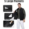 Outdoor Ventures Men’s Full-Zip Lightweight Polar Fleece Vest Outerwear with 5 Pockets Warm Winter Sleeveless Jacket Casual(Black)