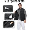 Outdoor Ventures Men’s Full-Zip Lightweight Polar Fleece Vest Outerwear with 5 Pockets Warm Winter Sleeveless Jacket Casual(Charcoal)