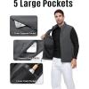 Outdoor Ventures Men’s Full-Zip Lightweight Polar Fleece Vest Outerwear with 5 Pockets Warm Winter Sleeveless Jacket Casual(Grey Heather)