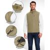 Outdoor Ventures Men’s Full-Zip Lightweight Polar Fleece Vest Outerwear with 5 Pockets Warm Winter Sleeveless Jacket Casual(Light Brown)
