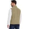 Outdoor Ventures Men’s Full-Zip Lightweight Polar Fleece Vest Outerwear with 5 Pockets Warm Winter Sleeveless Jacket Casual(Light Brown)