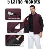 Outdoor Ventures Men’s Full-Zip Lightweight Polar Fleece Vest Outerwear with 5 Pockets Warm Winter Sleeveless Jacket Casual(Wine)