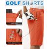Outdoor Ventures Men’s Golf Shorts 11″ Inseam Classic-Fit Flat Front Stretch Casual Shorts with Pockets Summer Hiking Travel(Orange Red)