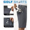 Outdoor Ventures Men’s Golf Shorts 11″ Inseam Classic-Fit Flat Front Stretch Casual Shorts with Pockets Summer Hiking Travel(Plain Grey)