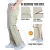 Outdoor Ventures Mens Hiking Pants Lightweight Quick Dry Convertible Pants, Stretch Zip-Off Cargo Pants for Travel Fishing(Beige)