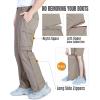 Outdoor Ventures Mens Hiking Pants Lightweight Quick Dry Convertible Pants, Stretch Zip-Off Cargo Pants for Travel Fishing(Fossil)