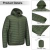 Outdoor Ventures Men’s Lightweight Packable Hooded Puffer Jacket Insulated Winter Coat for Snow Ski Traveling(Army Green(fold in Bag))