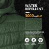 Outdoor Ventures Men’s Lightweight Packable Hooded Puffer Jacket Insulated Winter Coat for Snow Ski Traveling(Army Green(fold in Bag))