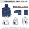 Outdoor Ventures Men’s Lightweight Packable Hooded Puffer Jacket Insulated Winter Coat for Snow Ski Traveling(Collegiate Navy(fold in Pocket))