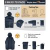 Outdoor Ventures Men’s Lightweight Packable Hooded Puffer Jacket Insulated Winter Coat for Snow Ski Traveling(Dark Denim(fold in Pocket Or Bag))