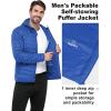 Outdoor Ventures Men’s Lightweight Packable Hooded Puffer Jacket Insulated Winter Coat for Snow Ski Traveling(Loyal Blue(fold in Pocket Or Bag))