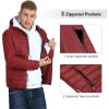Outdoor Ventures Men’s Lightweight Packable Hooded Puffer Jacket Insulated Winter Coat for Snow Ski Traveling(Mountain Red(fold in Bag))
