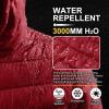 Outdoor Ventures Men’s Lightweight Packable Hooded Puffer Jacket Insulated Winter Coat for Snow Ski Traveling(Mountain Red(fold in Pocket))