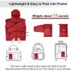 Outdoor Ventures Men’s Lightweight Packable Hooded Puffer Jacket Insulated Winter Coat for Snow Ski Traveling(Mountain Red(fold in Pocket))