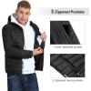 Outdoor Ventures Men’s Lightweight Packable Hooded Puffer Jacket Insulated Winter Coat for Snow Ski Traveling(New Black(fold in Bag))