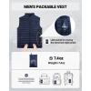 Outdoor Ventures Men’s Lightweight Puffer Vest Outerwear Warm Quilted Sleeveless Packable Winter Jacket for Hiking Running(Deep Blue)