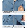 Outdoor Ventures Men’s Lightweight Short Sleeve Fishing Shirt UPF 50 Button Down Quick Dry Cooling Hiking Travel Safari Shirt(Bluestone)