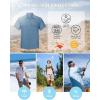Outdoor Ventures Men’s Lightweight Short Sleeve Fishing Shirt UPF 50 Button Down Quick Dry Cooling Hiking Travel Safari Shirt(Bluestone)