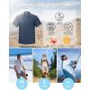 Outdoor Ventures Men’s Lightweight Short Sleeve Fishing Shirt UPF 50 Button Down Quick Dry Cooling Hiking Travel Safari Shirt(Navy)