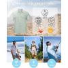 Outdoor Ventures Men’s Lightweight Short Sleeve Fishing Shirt UPF 50 Button Down Quick Dry Cooling Hiking Travel Safari Shirt(Pale Green)