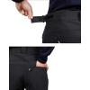 Outdoor Ventures Men’s Lite Waterproof Windproof Fleece Lined Warm Hiking Ski Snow Pants Expandable-Waist(Black- Natural Waist)