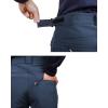 Outdoor Ventures Men’s Lite Waterproof Windproof Fleece Lined Warm Hiking Ski Snow Pants Expandable-Waist(Dark Denim- Natural Waist)