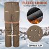 Outdoor Ventures Men’s Lite Waterproof Windproof Fleece Lined Warm Hiking Ski Snow Pants Expandable-Waist(Light Brown- High Waist)