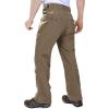 Outdoor Ventures Men’s Lite Waterproof Windproof Fleece Lined Warm Hiking Ski Snow Pants Expandable-Waist(Light Brown- High Waist)