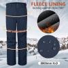 Outdoor Ventures Men’s Lite Waterproof Windproof Fleece Lined Warm Hiking Ski Snow Pants Expandable-Waist(Navy- New)