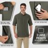 Outdoor Ventures Men’s Long Sleeve Hiking Shirt UPF 50 UV Sun Protection Shirt Cooling Quick Dry for Travel Fishing Safari(Green)