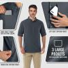 Outdoor Ventures Men’s Long Sleeve Hiking Shirt UPF 50 UV Sun Protection Shirt Cooling Quick Dry for Travel Fishing Safari(Grey)