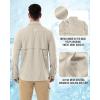 Outdoor Ventures Men’s Long Sleeve Hiking Shirt UPF 50 UV Sun Protection Shirt Cooling Quick Dry for Travel Fishing Safari(Khaki)