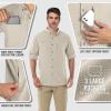 Outdoor Ventures Men’s Long Sleeve Hiking Shirt UPF 50 UV Sun Protection Shirt Cooling Quick Dry for Travel Fishing Safari(Khaki)