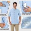 Outdoor Ventures Men’s Long Sleeve Hiking Shirt UPF 50 UV Sun Protection Shirt Cooling Quick Dry for Travel Fishing Safari(Light Blue)