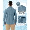 Outdoor Ventures Men’s Long Sleeve Hiking Shirt UPF 50 UV Sun Protection Shirt Cooling Quick Dry for Travel Fishing Safari(Ocean Blue)