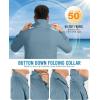 Outdoor Ventures Men’s Long Sleeve Hiking Shirt UPF 50 UV Sun Protection Shirt Cooling Quick Dry for Travel Fishing Safari(Ocean Blue)