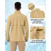Outdoor Ventures Men’s Long Sleeve Hiking Shirt UPF 50 UV Sun Protection Shirt Cooling Quick Dry for Travel Fishing Safari(Sandy Brown)