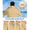 Outdoor Ventures Men’s Long Sleeve Hiking Shirt UPF 50 UV Sun Protection Shirt Cooling Quick Dry for Travel Fishing Safari(Sandy Brown)