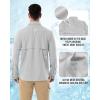 Outdoor Ventures Men’s Long Sleeve Hiking Shirt UPF 50 UV Sun Protection Shirt Cooling Quick Dry for Travel Fishing Safari(Silver Grey)