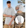 Outdoor Ventures Men’s Long Sleeve Hiking Shirt UPF 50 UV Sun Protection Shirt Cooling Quick Dry for Travel Fishing Safari(Silver Grey)