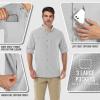 Outdoor Ventures Men’s Long Sleeve Hiking Shirt UPF 50 UV Sun Protection Shirt Cooling Quick Dry for Travel Fishing Safari(Silver Grey)