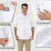 Outdoor Ventures Men’s Long Sleeve Hiking Shirt UPF 50 UV Sun Protection Shirt Cooling Quick Dry for Travel Fishing Safari(White)